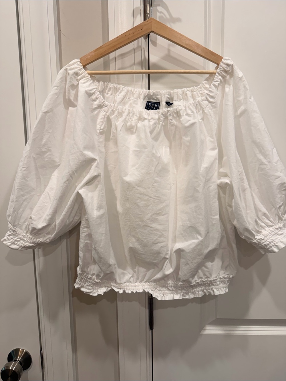 GAP White Off-Shoulder Peasant Blouse